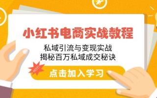 小红书电商实战教程：私域引流与变现实战，揭秘百万私域成交秘诀