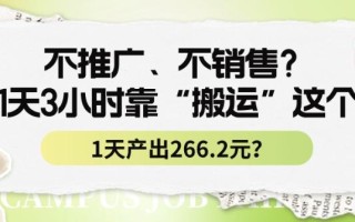 不推广、不销售？1天3小时靠“搬运”这个，1天产出266.24元？