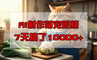 靠AI制作萌宠视频，7天搞了1万+，操作简单门槛低，有手机就行