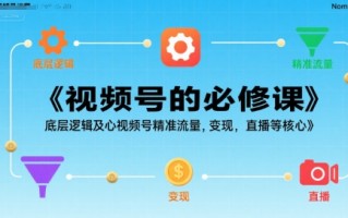 视频号的必修课，视频号的底层逻辑及核心视频号精准流量，变现，直播等核心