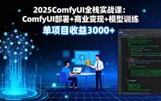2025ComfyUI全栈实战课：ComfyUI部署+商业变现+模型训练，单项目收益3000+