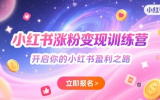 小红书涨粉变现训练营，开启你的小红书盈利之路