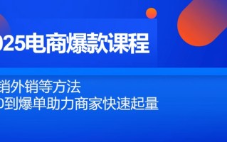 2025电商爆款课程，内销外销等方法，从0到爆单助力商家快速起量