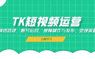 TK短视频运营：网络搭建、账号运营、视频制作与发布、变现策略