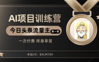 AI项目系列训练营（公众号流量主与今日头条篇）【揭秘】