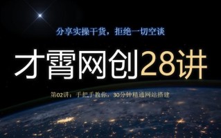 才霄网创28讲第02讲：手把手教你，30分钟精通网站搭建