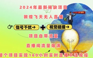 2024年最新稀缺项目敦煌飞天无人直播，项目自带流量，流量爆满，实现160小时实时直播不违规操