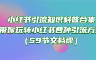 小红书引流知识科普合集，带你玩转小红书各种引流方法(59节文档课