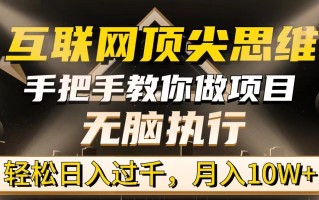 (9311期)互联网顶尖思维，手把手教你做项目，无脑执行，轻松日入过千，月入10W+