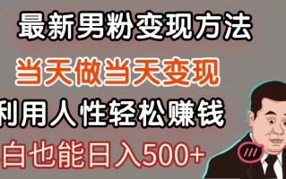 暴利项目最新风口，男粉自动变现，永不凋谢的网创项目，轻松日入500＋