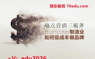 痛点营销三板斧—制造业如何低成本做品牌（6集） mp4高清无水印视频教程网盘免费下载