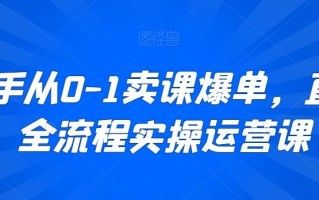 新手从0-1卖课爆单，直播全流程实操运营课
