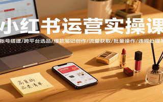 小红书运营实操课，账号搭建/跨平台选品/爆款笔记创作/流量获取/批量操作/违规处理等
