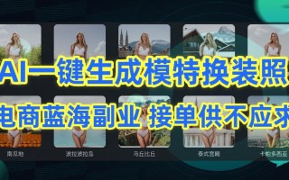 AI制作一键生成模特换装照，电商蓝海副业，接单供不应求
