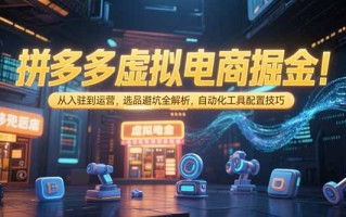 拼多多虚拟电商掘金：从入驻到运营，选品避坑全解析，自动化工具配置技巧