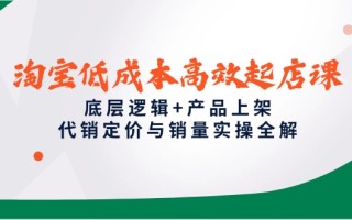 淘宝低成本高效起店课，底层逻辑+产品上架，代销定价与销量实操全解