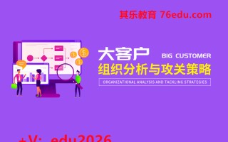 大客户组织分析与攻关策略（3集） mp4高清无水印视频教程网盘免费下载