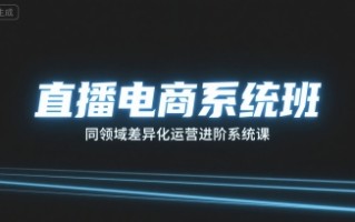 直播电商系统班，同领域差异化运营进阶系统课