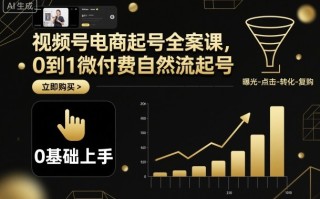 视频号电商起号全案课，0到1微付费自然流起号
