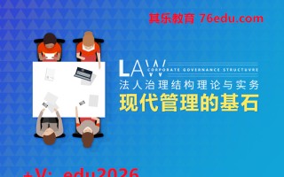 法人治理结构理论与实务-现代企业的基石（8集） mp4高清无水印视频教程网盘免费下载
