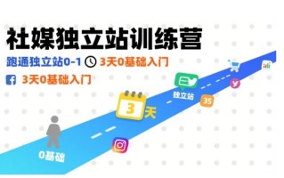 社媒独立站训练营，跑通独立站0-1，3天0基础入门