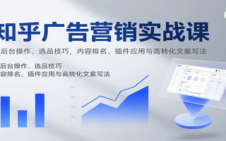 知乎广告营销实战课，含后台操作、选品技巧，内容排名、插件应用与高转化文案写法