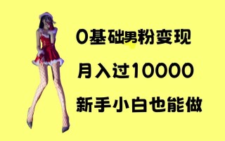 0基础男粉s粉变现，月入过1w+，操作简单，新手小白也能做【揭秘】