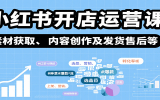 小红书开店运营课：选品、上架、营销、素材获取、内容创作及发货售后等