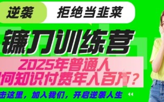 【网创项目终点站-镰刀训练营超级IP合伙人】25年普通人如何通过知识付费实现逆袭【揭秘】