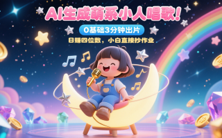 AI生成萌系小人唱歌！0基础3分钟出片，28个作品涨粉9万，日赚四位数，小白直接抄作业
