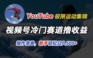 视频号冷门赛道撸收益，YouTube搬运极限运动集锦，暴力起号，操作简单流量高，轻松日入5张【揭秘】
