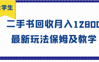 大学生创业风向标，二手书回收月入12800，最新玩法保姆及教学
