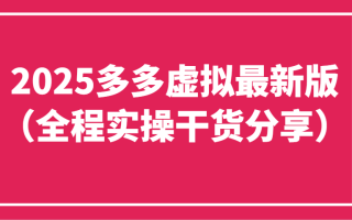 2025多多虚拟最新版(全程实操干货分享)工作室可以批量复制，主打一个稳定