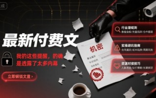 最新付费文：我的这些提醒，的确是透露了太多内幕