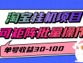 揭秘2025最新淘宝挂机项目，单号30-100，可矩阵批量操作(附工具)