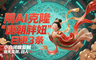 用AI克隆“唐朝胖妞”日更3条，平台疯狂推流，小白闭眼复制，当天见效，日入1k+