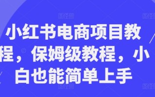 小红书电商项目教程，保姆级教程，小白也能简单上手