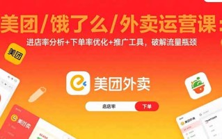 美团/饿了么/外卖运营课：进店率分析+下单率优化+推广工具，破解流量瓶颈