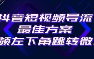 抖音短视频引流导流最佳方案，视频左下角跳转微信，外面500一单，利润200+