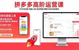 拼多多高阶运营课：7天开店流程/链接上架/选品策略/爆款打造与持续增长