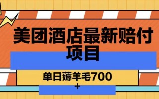 美团酒店最新赔付项目，单日薅羊毛700