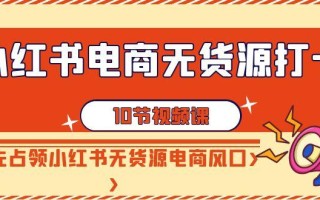 小红书电商无货源打卡，抢先占领小红书无货源电商风口(10节课)