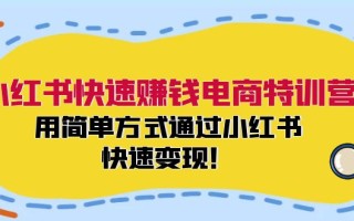 小红书快速赚钱电商特训营：用简单方式通过小红书快速变现！