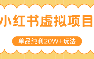 小红书虚拟电商新玩法，实现单品纯利20W+，可矩阵放大操作！