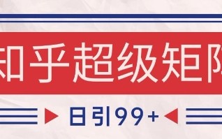知乎超级矩阵玩法引流高质量精准粉SEO覆盖，日变现1k+【揭秘】