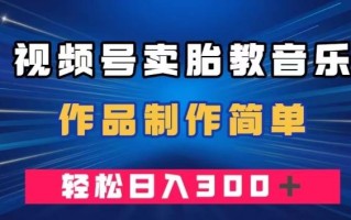 视频号卖胎教音乐，作品制作简单，一单49，轻松日入300＋