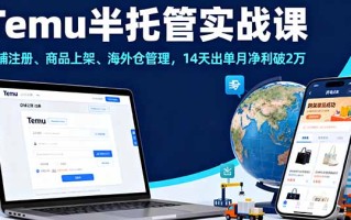 Temu半托管实战课，店铺注册、商品上架、海外仓管理，14天出单月净利破2万