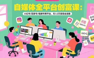 自媒体全平台创富课：小红书/百家号/视频号等平台，月入3万变现全流程
