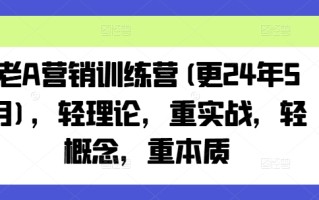 老A营销训练营(更24年12月)，轻理论，重实战，轻概念，重本质