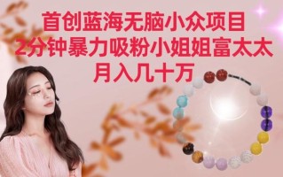 首创蓝海无脑小众项目，2分钟暴力吸粉小姐姐富太太，月入几十万【揭秘】